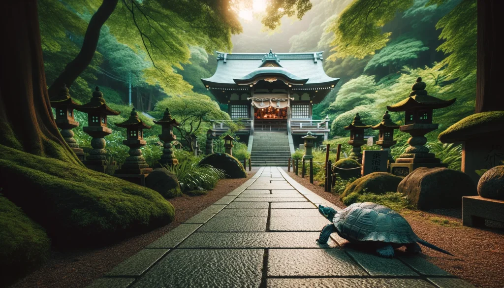 神社の亀