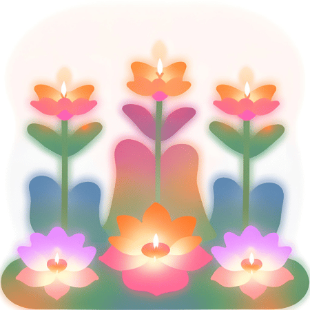 仏壇の花のイラスト