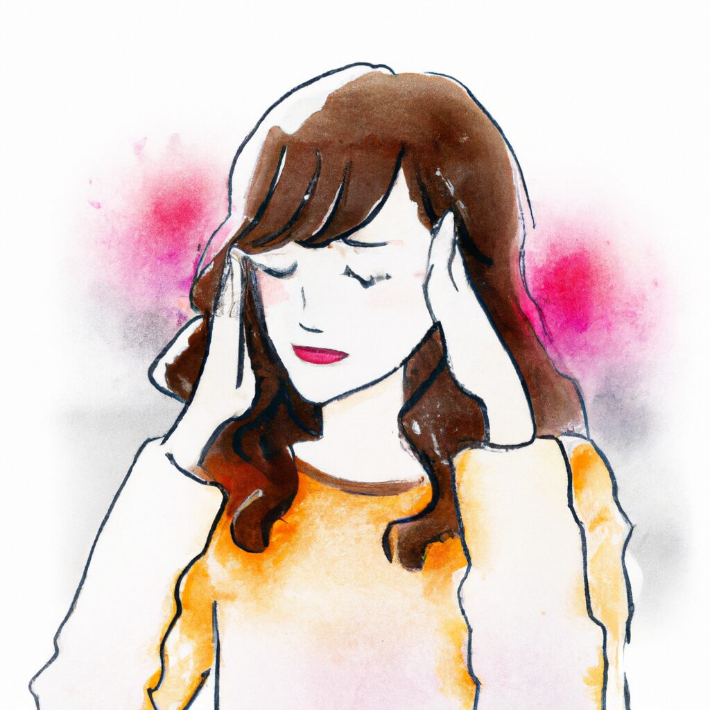 体調不良の女性のイラスト