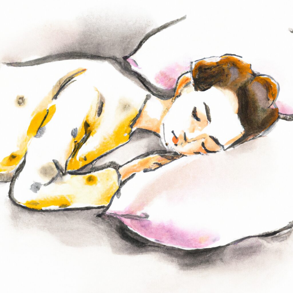 寝ている女性のイラスト