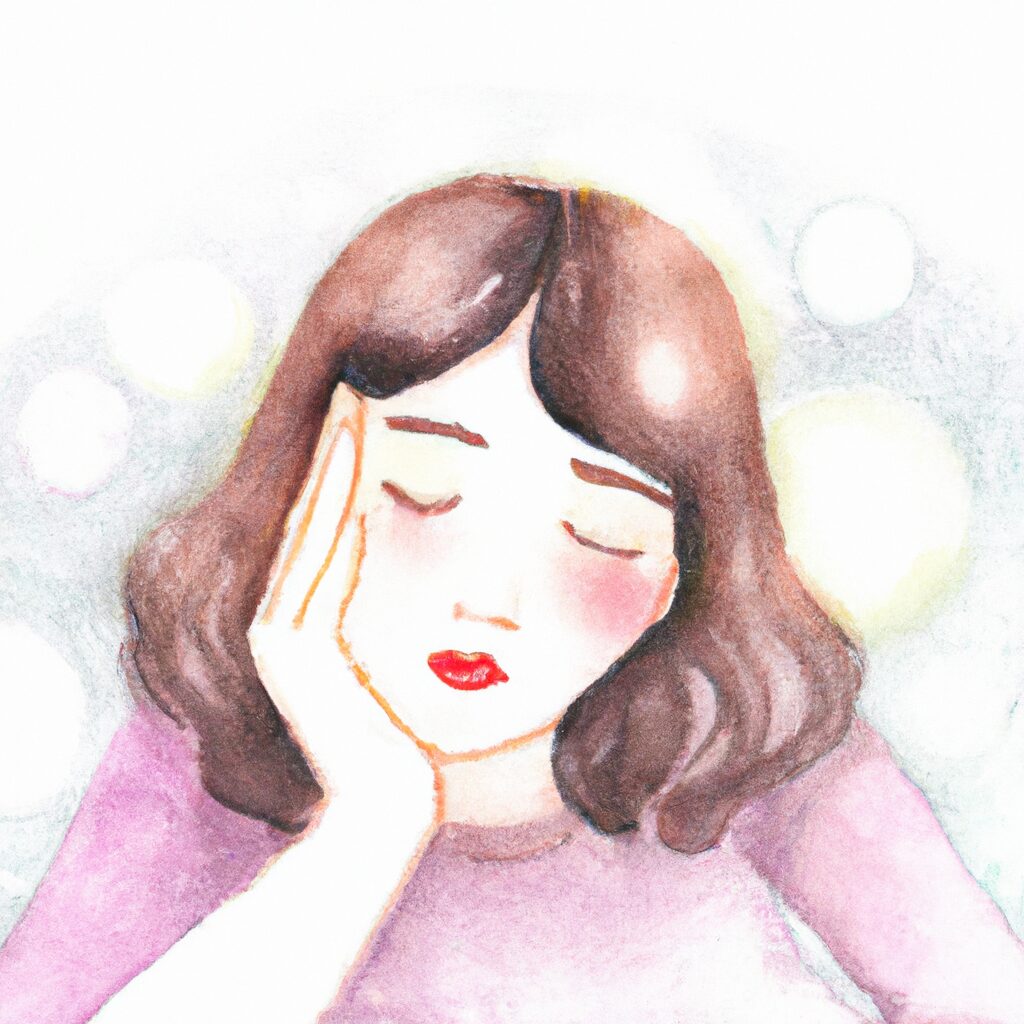 眠そうな女性のイラスト